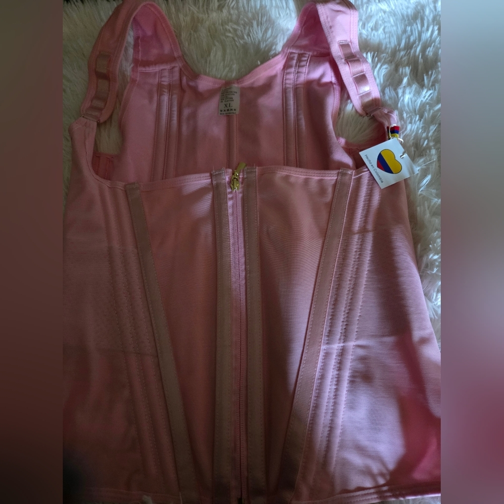 Pastel Pink Waist Trainer with Front Zip Pull